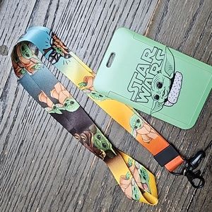 Star wars baby Yoda ID holder with lanyard